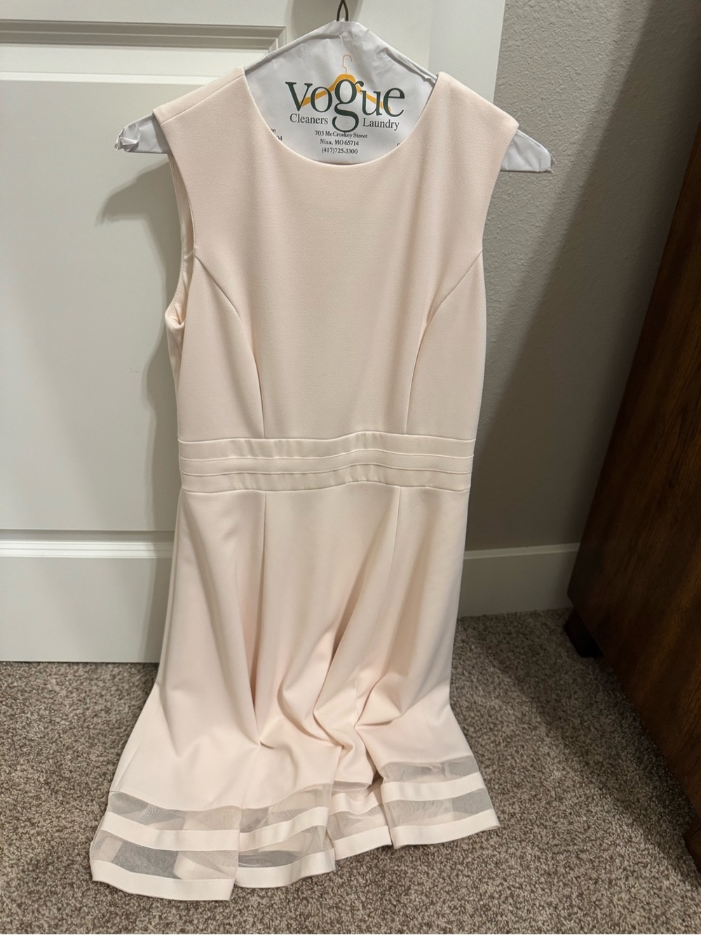 Calvin Klein Soft Blush Sleeveless Sheath Dress